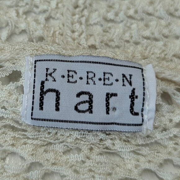 Keren Hart Size Small Cream Colored Open Weave Cardigan - Picture 5 of 13